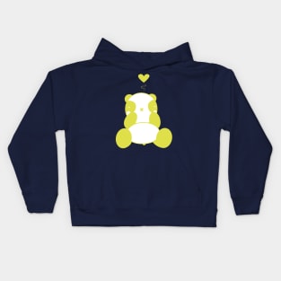 Cute Yellow Panda With Heart Kids Hoodie